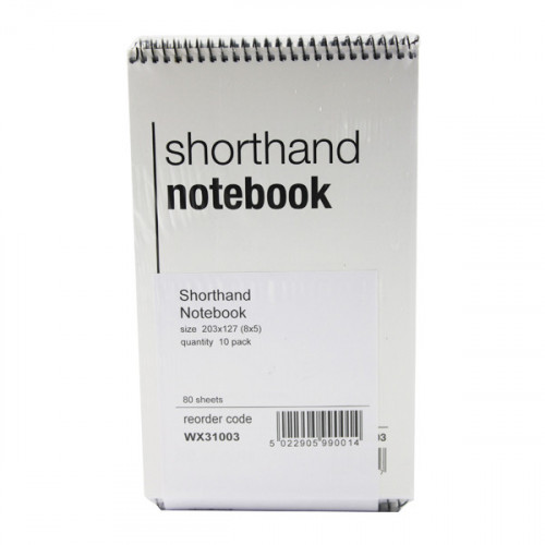 SPIRAL SHORTHAND NOTEPAD 80 LF PK10