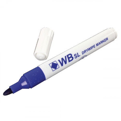 BLUE WHITEBOARD MARKER BULLET PK10