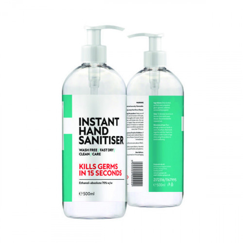 70% Hand Sanitiser 500ml Pump Top (Pack of 6) ZI5060748723161