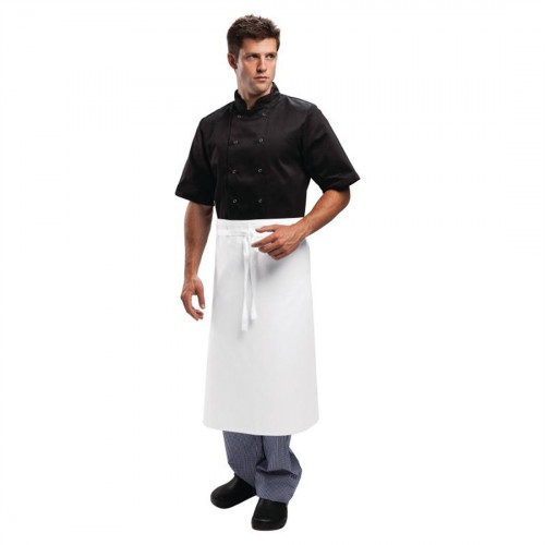 Apron /Regular Waist Apron White Polycotton - 36" Wide 30" Long - per each - A501