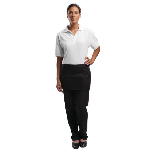 Apron /Money pocket / black - poly cotton zipped pocket -Pocket Size: 310(W) x 145(D)mm - per each - A587
