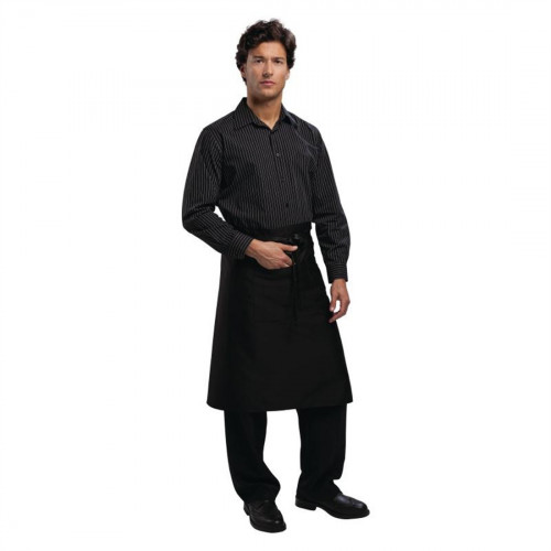 Apron /Uniform Works Bistro Apron Black - patch pocket - 70 X 100cm - per each - A591