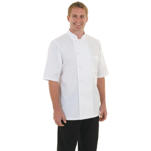 Chef Works Montreal Basic White Cool Vent Basic Chef Jacket Polycotton -Size XXL