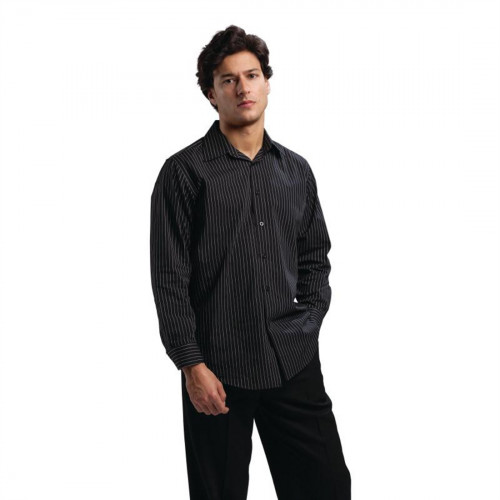 Chef Works Pinstripe Long Sleeve Polycotton Shirt - Size L