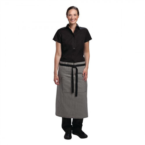 Chef Works Portland Fine Stripe Grey Bistro Apron