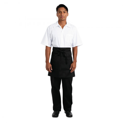 Chef Works Half Bistro Aprons (F28) Black (B2B)