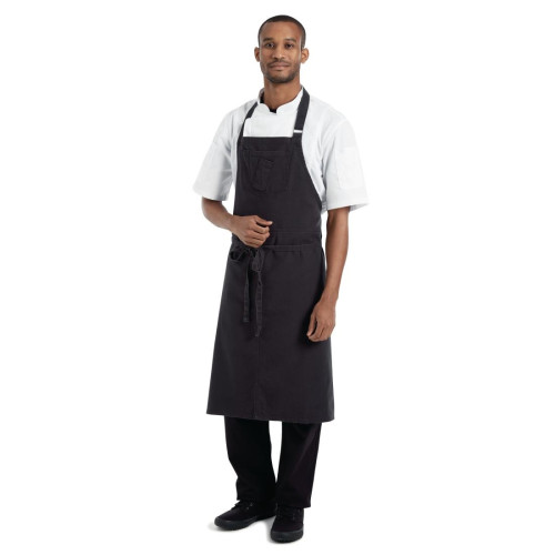 Chef Works Rockford Canvas Wide Bib Apron Steel Grey