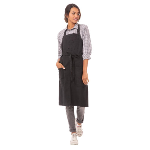 Chef Works Rockford Canvas Bib Apron Steel Grey