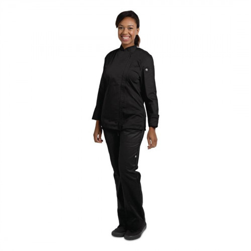Chef Works Womens Hartford Lightweight L/S Zip Coat Black - Size XXL (B2B)
