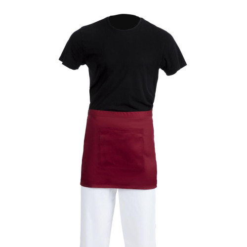Whites Short Bistro Apron Burgundy - 750x373mm 29.5x14.7"
