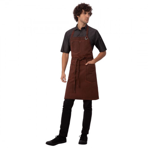 Chef Works Urban Dorset Antique Bib Apron/Rust