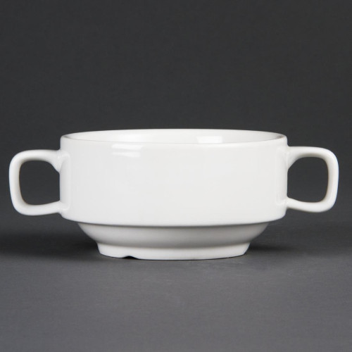 Olympia Whiteware Soup Bowl with Handles - 14oz 11.5cm 4" (Box 6)