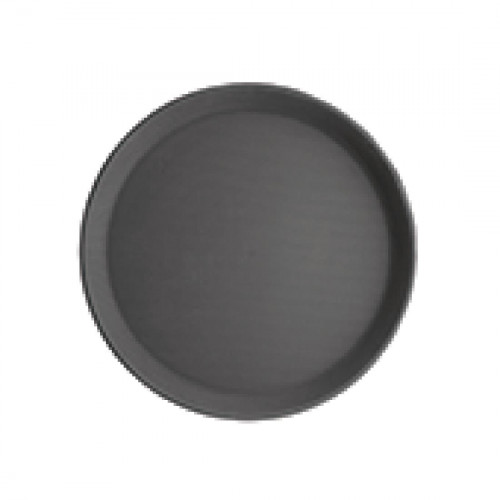 Anti-Slip Plastic Round Tray Black - 280mm 11"