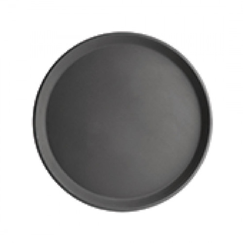 Anti-Slip Plastic Round Tray Black - 356mm 14"