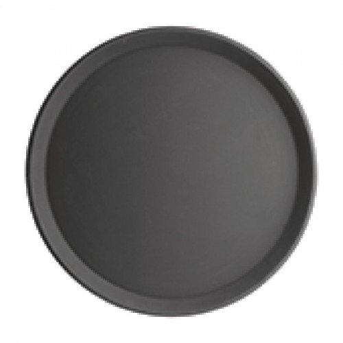 Anti-Slip Plastic Round Tray Black - 406mm 16"
