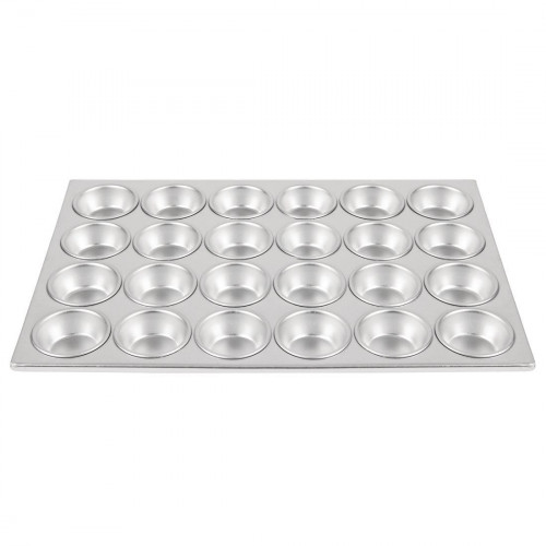 Vogue Aluminium Muffin Tray 24 Hole - cup size 80x35mm