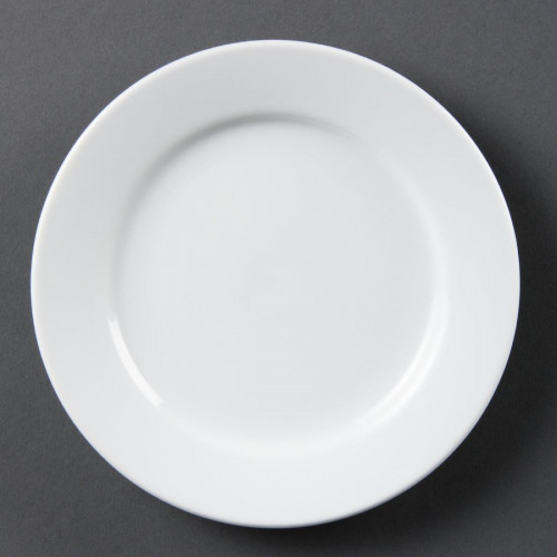 PLATE /OLYMPIA / WHITEWARE WIDE RIMMED PLATE - 6"- PER BOX OF 12 - CB478