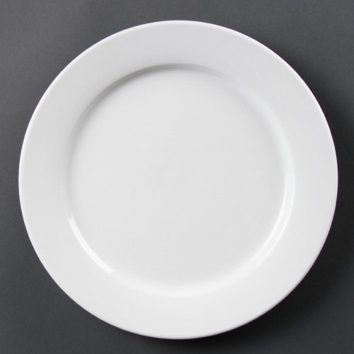 PLATE /OLYMPIA / WHITEWARE WIDE RIMMED PLATE - 11"- PER BOX OF 6 - CB482
