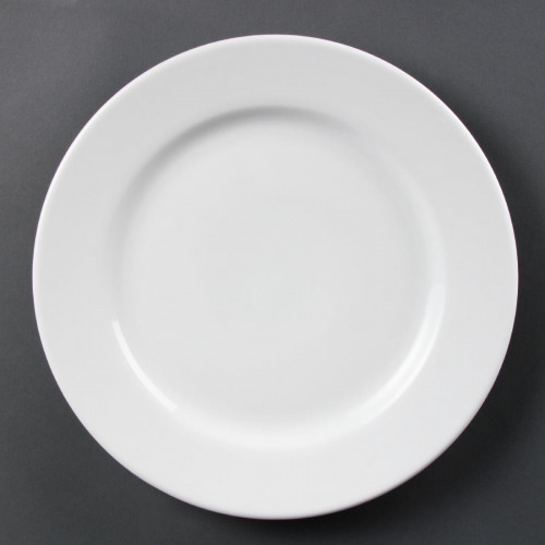 Olympia Whiteware Wide Rimmed Plate - 31cm 12" (Box 6)