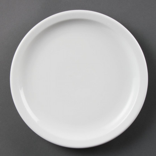 PLATE /OLYMPIA / PLATE - WHITEWARE NARROW RIMMED PLATES - 9" - BOX OF 6 - CB489