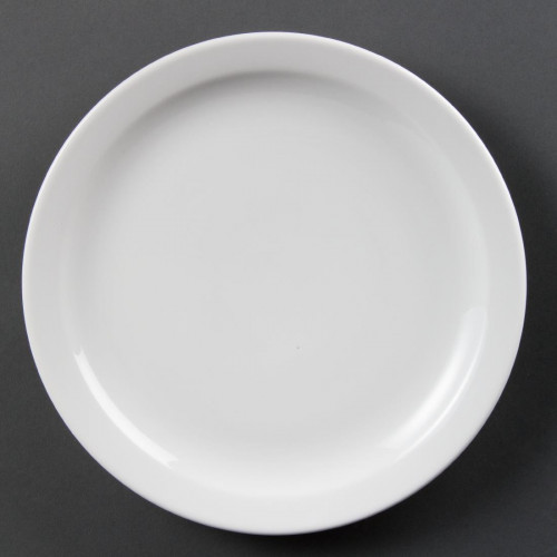PLATE /OLYMPIA / PLATE - WHITEWARE NARROW RIMMED PLATES - 10" - PER BOX OF 12