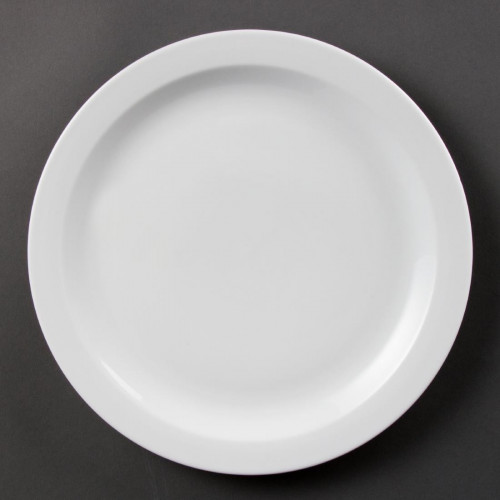 Olympia Whiteware Narrow Rimmed Plate - 28cm 11" (Box 6)