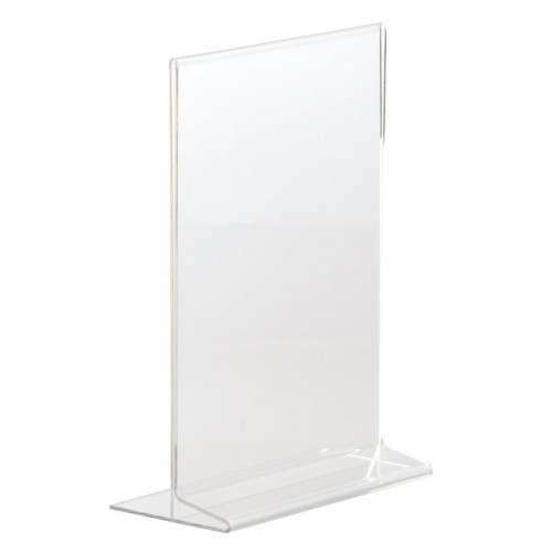 MENU / ACRYLIC -A5 PORTRAIT - NOTICE HOLDER -UPRIGHT - WIDE BASE-FREE STANDING - PER EACH