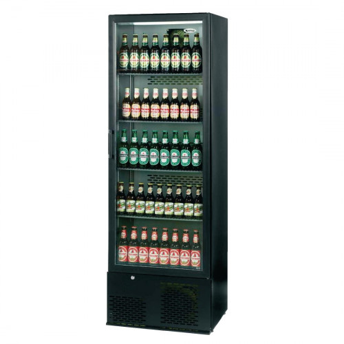 Infrico Full Hght Back Bar Chiller Single Door Charcoal with Black Door (Direct)