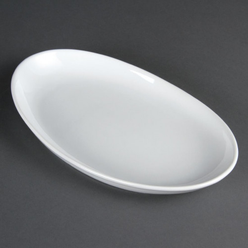 PLATE /OLYMPIA - PLATE - WHITEWARE FRENCH DEEP OVAL PLATES- 304mm/12" - PER BOX OF 4 - CC890