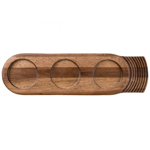 Igneous Large Single Handled Wooden Tray - 480x140mm 19x5.5" (Box 4)