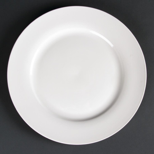 Lumina Fine China Wide Rimmed Round Plate - 270mm 10 1/2'' (Box 4)
