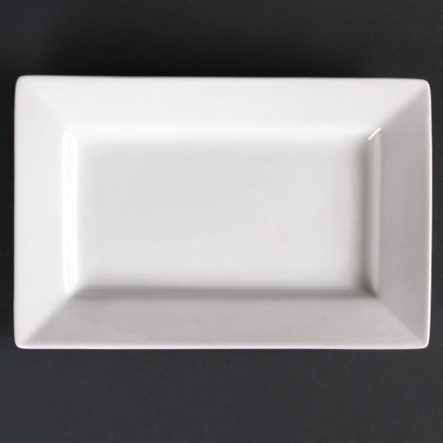 Lumina Fine China Wide Rim Rectangular Plate - 200x130mm 7 3/4x5" (Box 6)