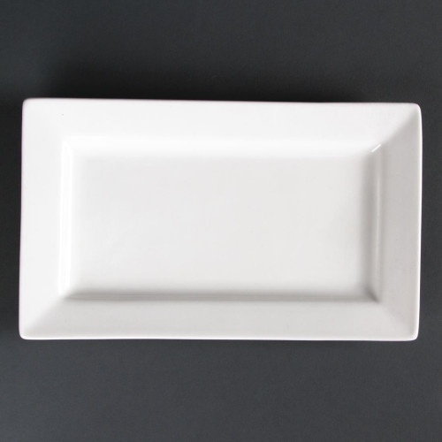 Lumina Fine China Wide Rim Rectangular Plate - 257x155mm 10x6" (Box 4)