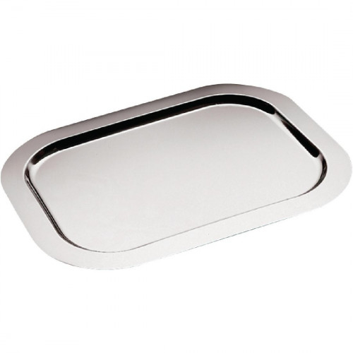 Rectangular Serving Tray with Plain Edge St/St - 580x420mm