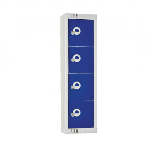 Personal Effects Lockers 4 door (Blue) Camlock Flat Top (Direct)