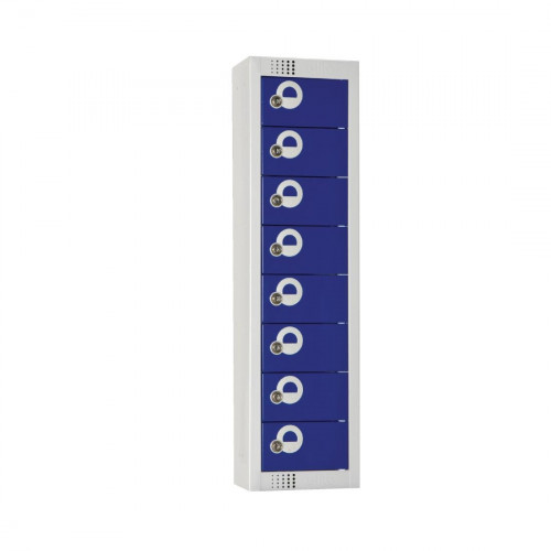 Personal Effects Lockers 8 door (Blue) Camlock Flat Top (Direct)