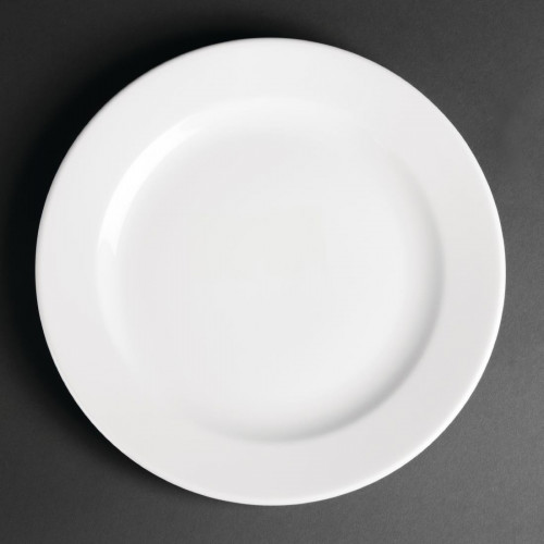 Royal Porcelain Classic Wide Rim Plate White - 9.5" 240mm (Box 12)