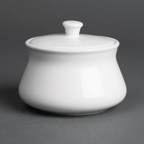 Royal Porcelain Classic Sugar Bowl with lid White - 8.8oz 250ml (Box 12)