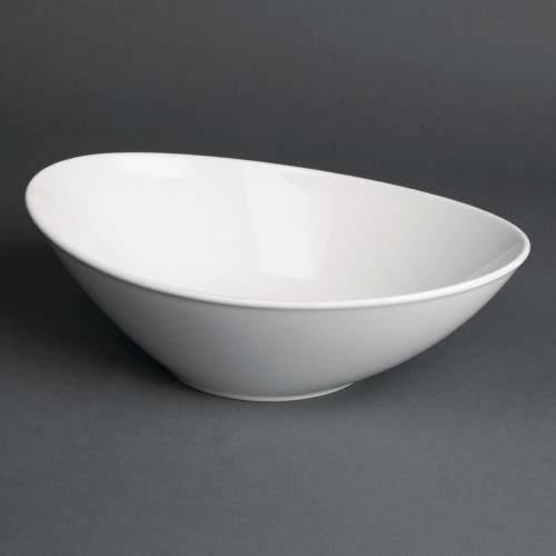 Royal Porcelain Classic Salad Bowl Oval White - 10" 250mm (Box 6)