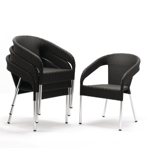 Bolero Wicker Wraparound Bistro Chair (Pack 4)