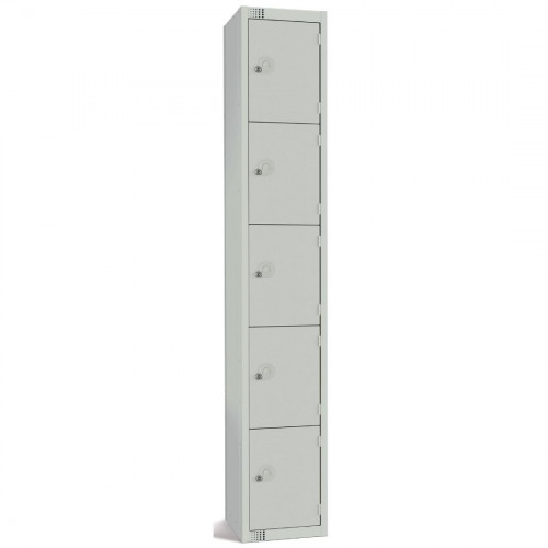 300mm Deep Locker 5 Door (Coin Return) Mid Grey (Direct)