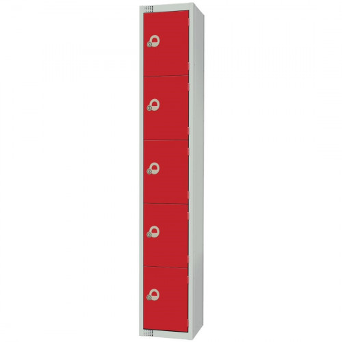 450mm Deep Locker 5 Door Combi Lock) Red (Direct)