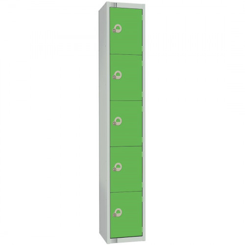 450mm Deep Locker 5 Door Combi Lock) Green (Direct)