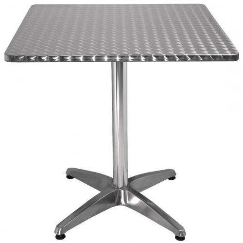 Bolero Square Pedestal Bistro Table St/St Top - 700mm