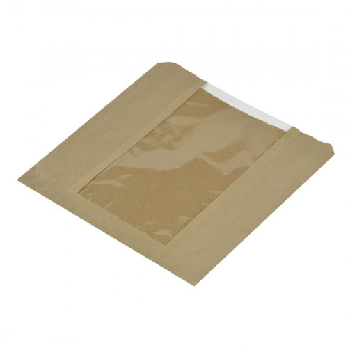 Vegware Kraft Bag with Natureflex Window - 216x216mm (Box 1000)