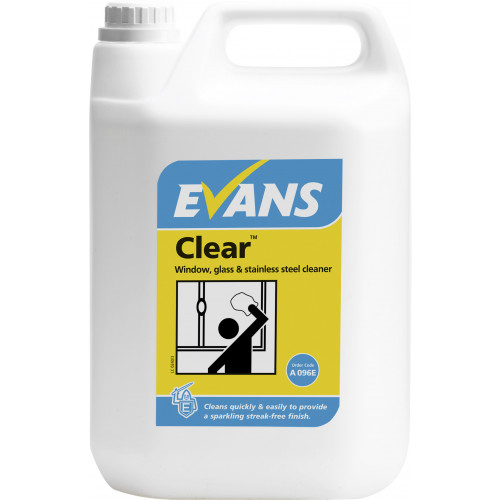 Evans Clear Window, Glass & Stainless Steel Cleaner per 5Ltr (A096EEV2)