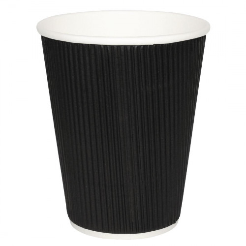 Fiesta Hot Cups Ripple Wall Black - 340ml (12oz) (Sleeve 25)