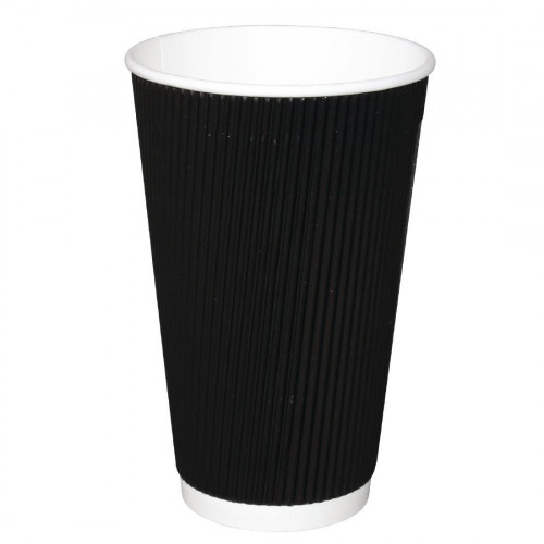 Fiesta Hot Cups Ripple Wall Black - 455ml (16oz) (Sleeve 25)