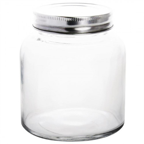Vogue Glass Jar with St/St Lid - 84(dia)x100(h)mm 330ml 12oz (Box 6)