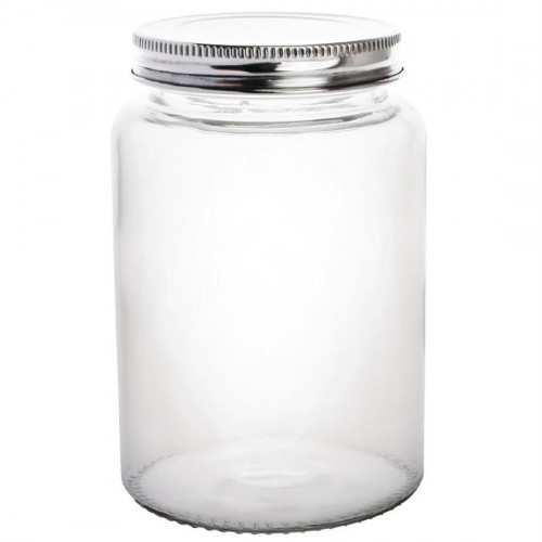 Vogue Glass Jar with St/St Lid - 86(dia)x130(h)mm 550ml 19oz (Box 6)